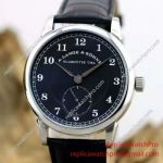 A. Lange & Sohne 1815 Watch Replica Watch Black Dial with Black Leather Band